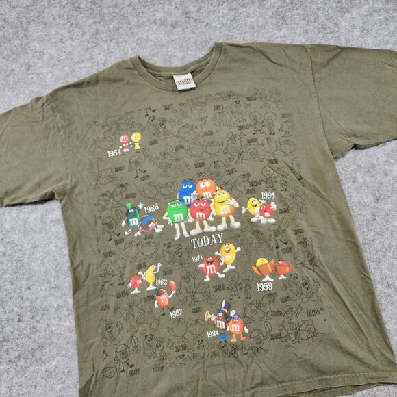 VTG Y2K 2000s M&Ms World Candy Mens Size XL History Years Graphic T Shirt - Picture 2 of 10